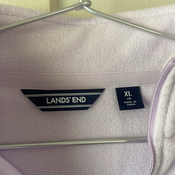 Lands' End Half Zip Quarter Zip Fleece Pullover Jacket lavender xl #1 - Picture 2 of 3